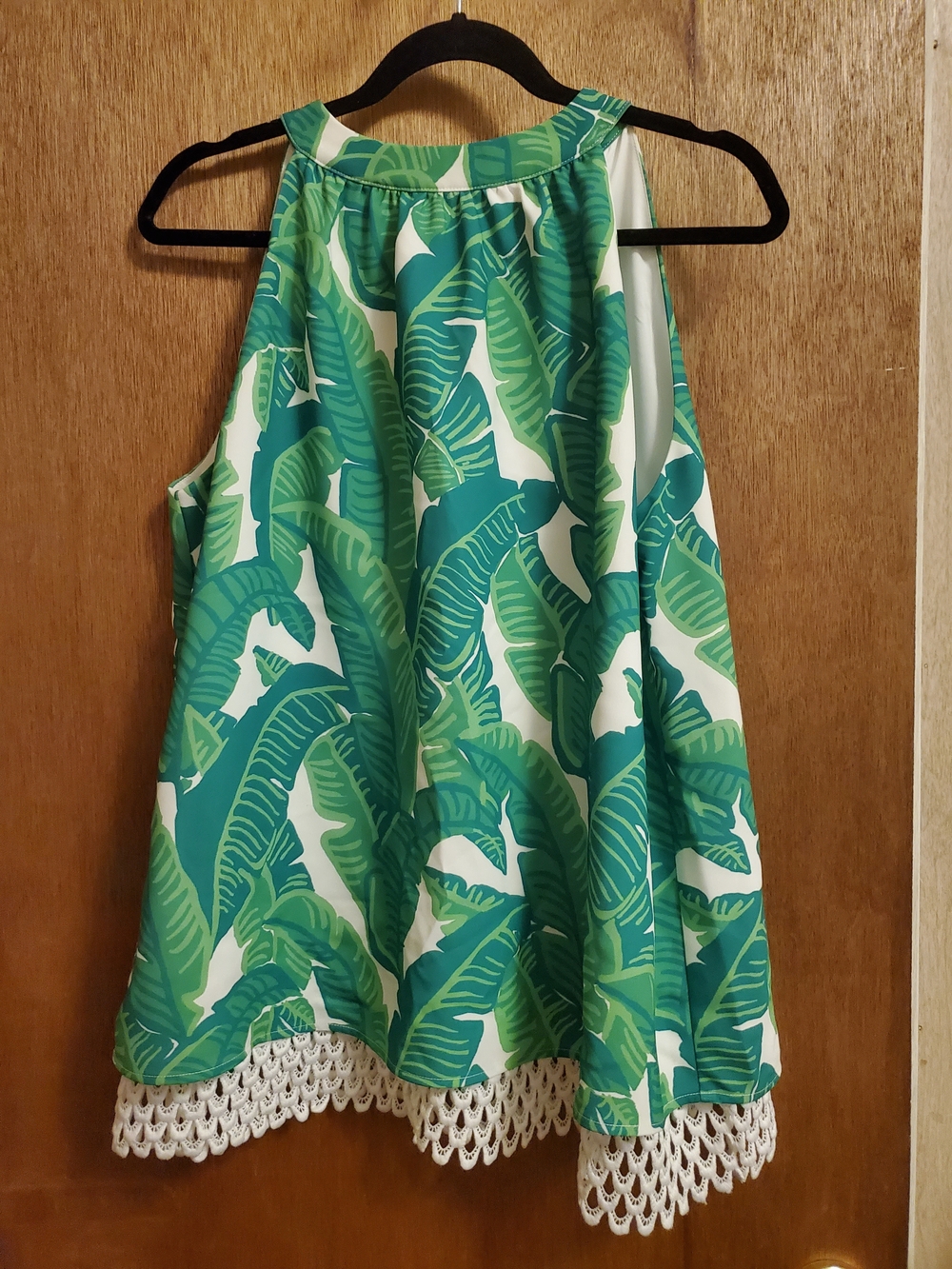 Sail to Sable Green and Teal Tropical Halter Top